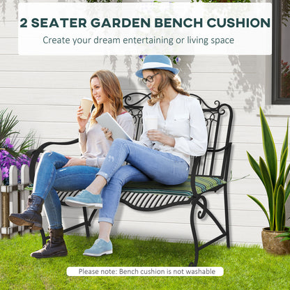 2 Pieces Replacement Cushions for Garden Bench, with Strips, Green