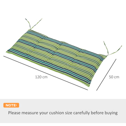 2 Pieces Replacement Cushions for Garden Bench, with Strips, Green
