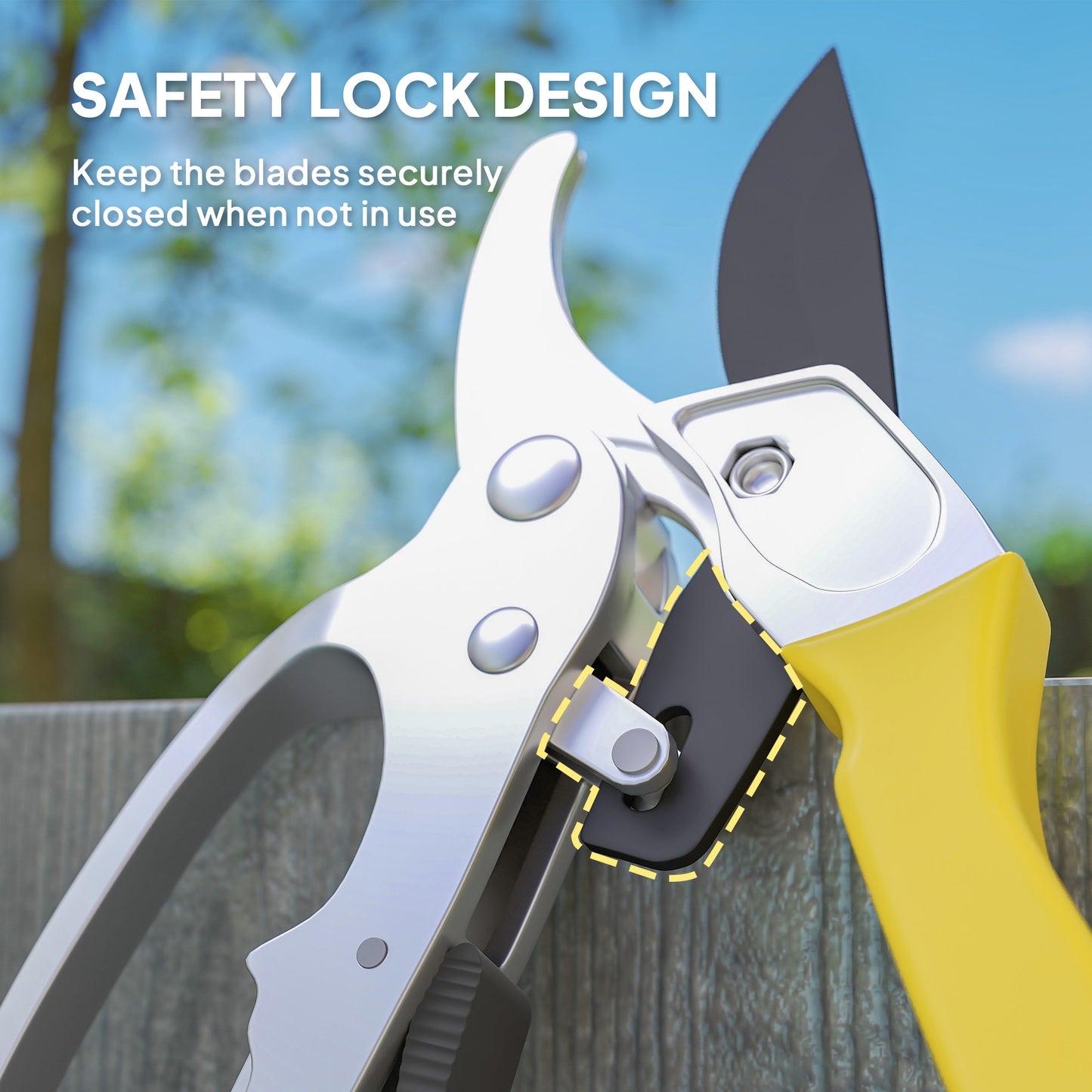 8" Garden Secateurs, Pruning Shears Heavy Duty with Safety Lock