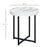 Round Side Table with Metal Legs, Modern End Table Bedside Table for Living Room, Bedroom, White