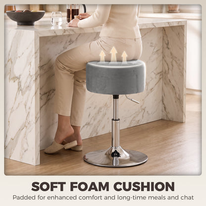 Bar Stool Adjustable Swivel 1 Piece, Grey