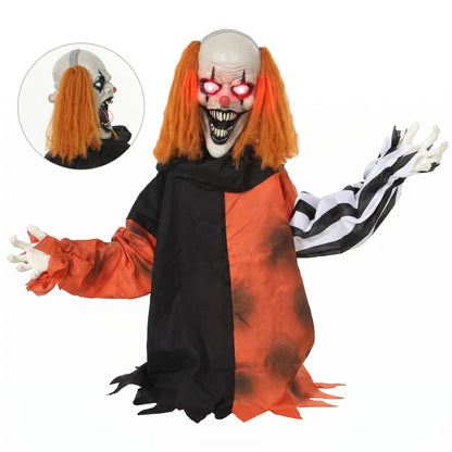 Animated Halloween Clown with Face Changing Animatronics