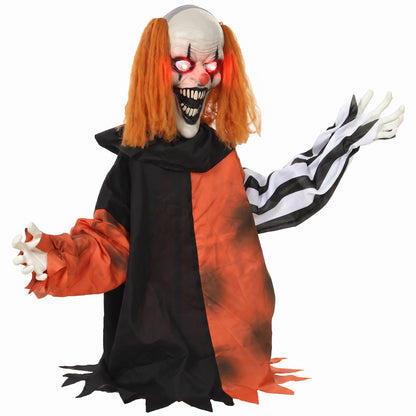 Animated Halloween Clown with Face Changing Animatronics