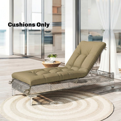 Sun Lounger Cushion, Memory Foam Patio Chair Cushion with Ties