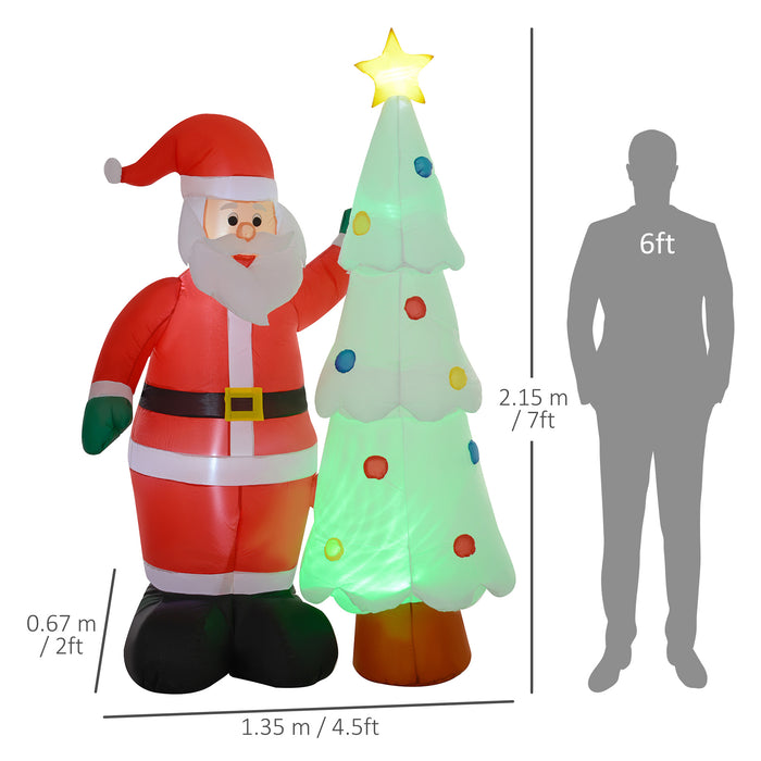 7ft Christmas Inflatable Decoration Santa Claus and Christmas Tree