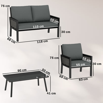 Rattan Garden Furniture Set, Outdoor Furniture Conversation Set