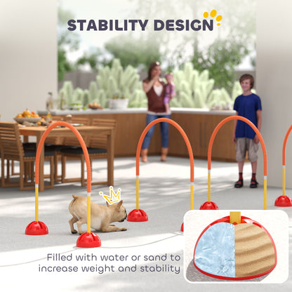 4 Piece Dog Agility Training Equipment with Carry Bag, Orange