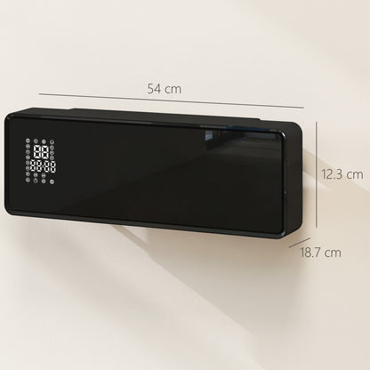 2000W Ceramic Electric Heater with Fan, Wall Mounted, Black