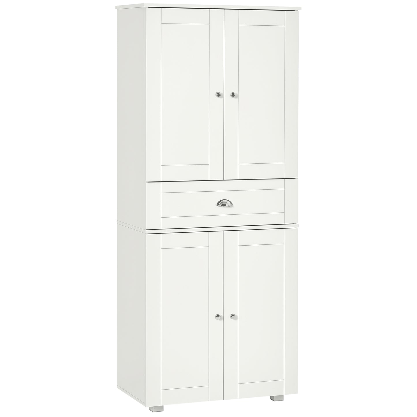 Tall Kitchen Storage Cabinet Cupboard w/ Drawer for Dining Room White