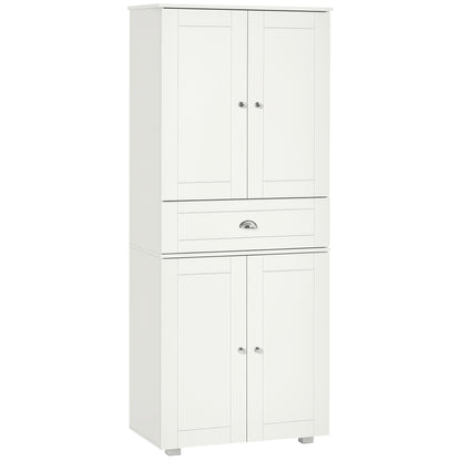 Tall Kitchen Storage Cabinet Cupboard w/ Drawer for Dining Room White