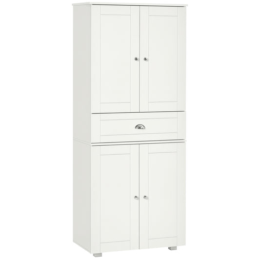 Tall Kitchen Storage Cabinet Cupboard w/ Drawer for Dining Room White