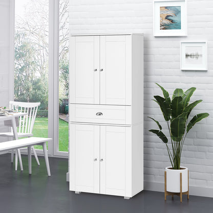 Tall Kitchen Storage Cabinet Cupboard w/ Drawer for Dining Room White