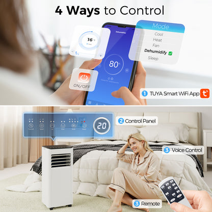Portable Air Conditioner 9000 BTU, 4-in-1 Air Conditioning Unit