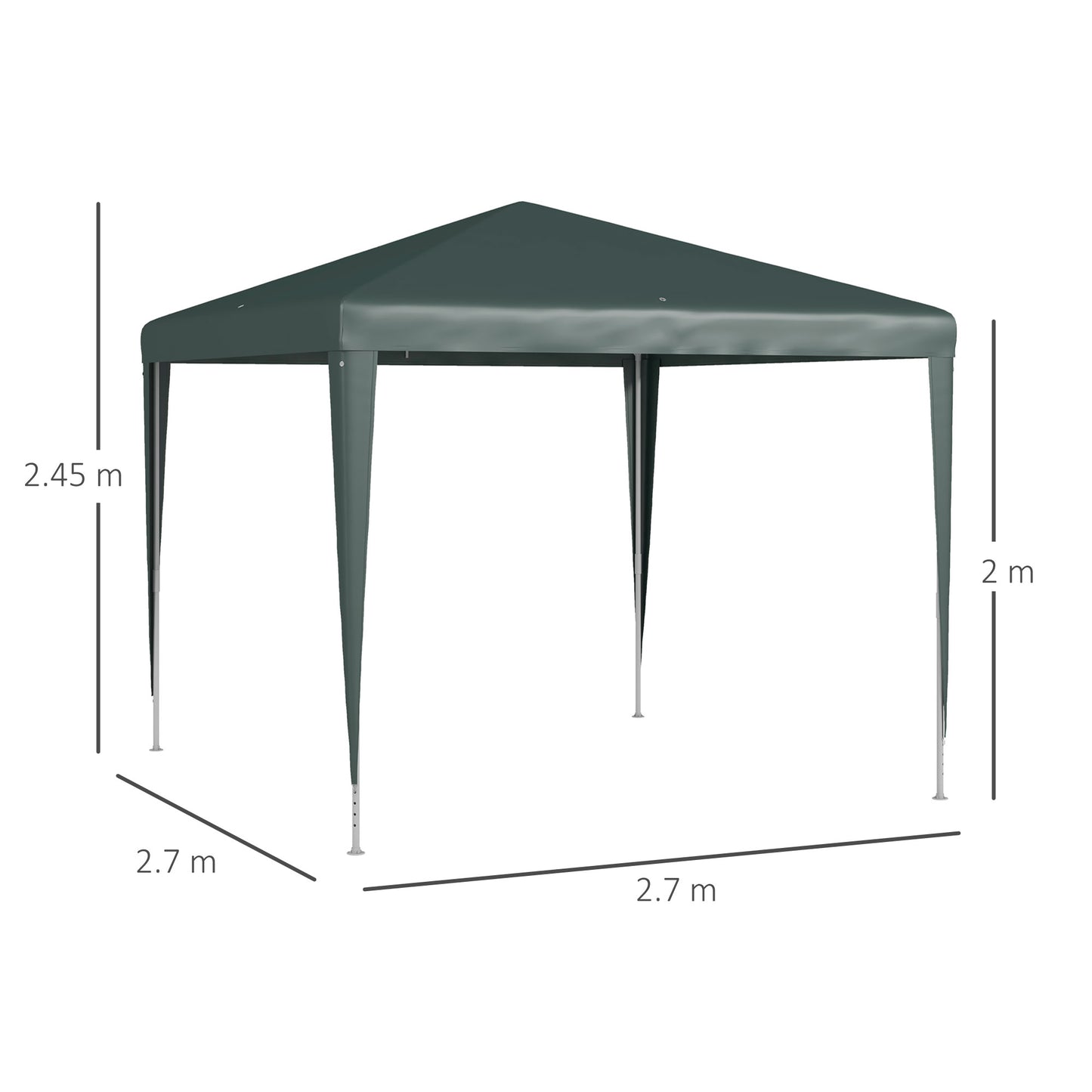 2.7m x 2.7m Garden Gazebo Marquee Party Tent Wedding Canopy Outdoor(Green)