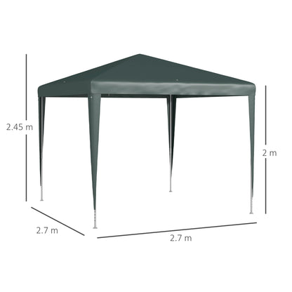 2.7m x 2.7m Garden Gazebo Marquee Party Tent Wedding Canopy Outdoor(Green)