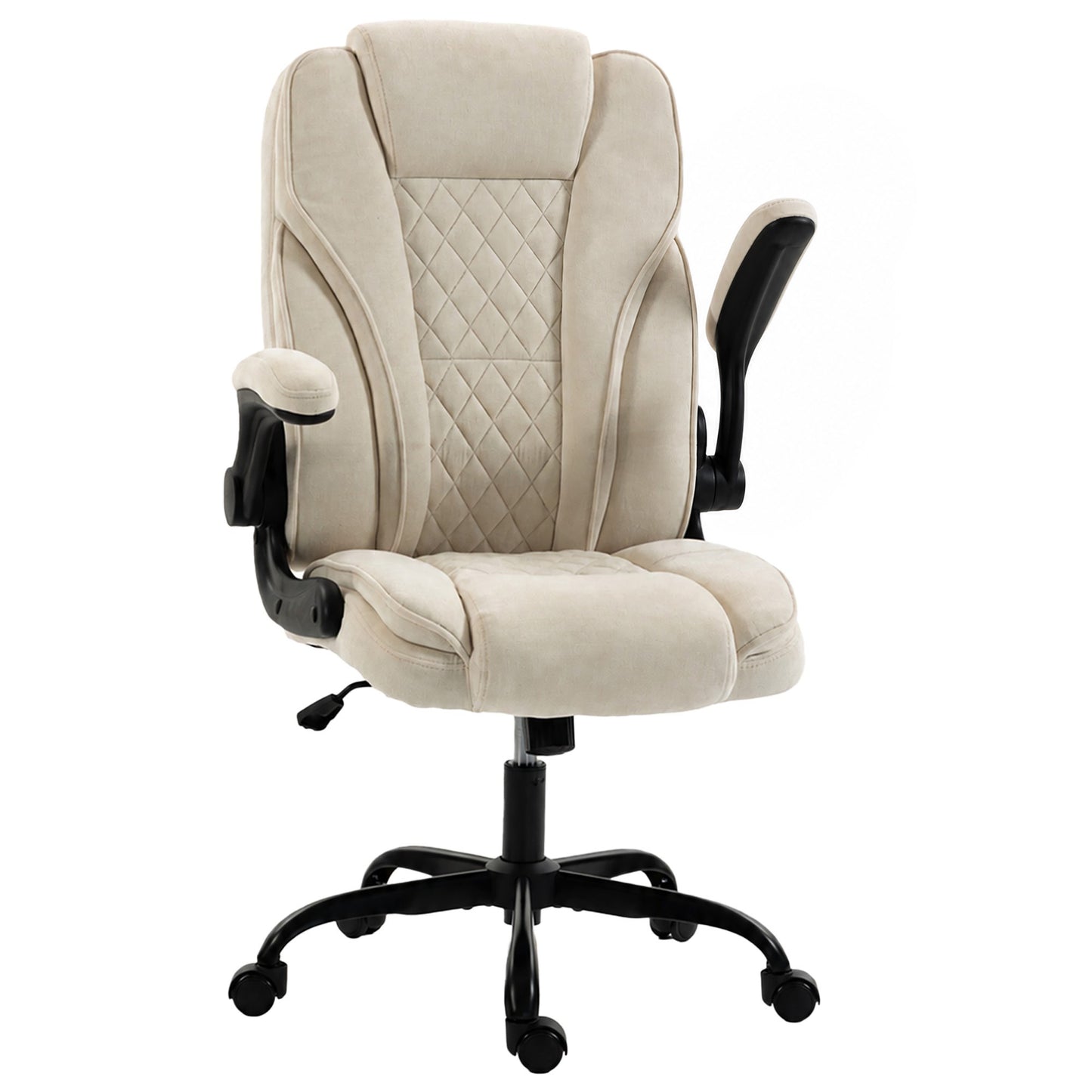 Office Chair, Computer Desk Chair with Flip-up Armrest, Beige