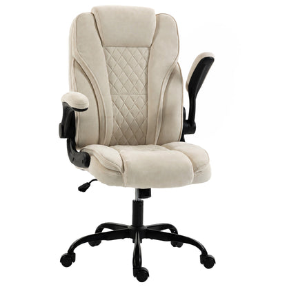 Office Chair, Computer Desk Chair with Flip-up Armrest, Beige
