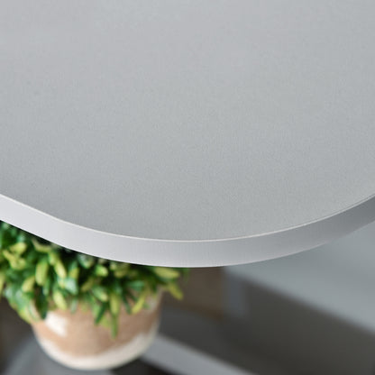 Modern Side Table Three Layer Bedside Table w/ Storage Shelves, Grey