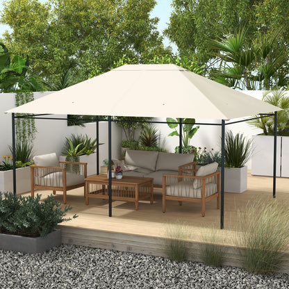 3 x 4m Gazebo Canopy Replacement Gazebo Roof Cover, Cream White