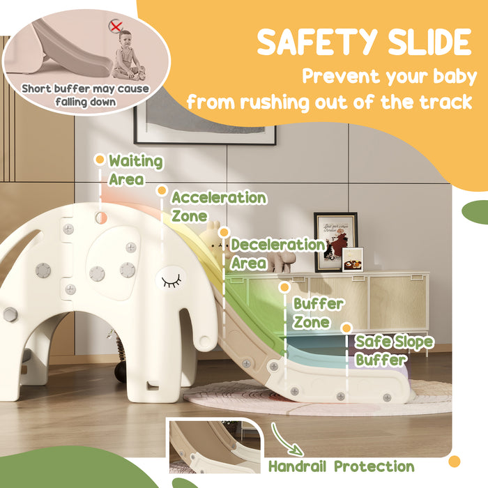 3 in 1 Kids Slide for 1-3 Years, Elephant-Themed Indoor Slide