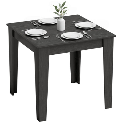 Dining Table for 4, 80L x 80W x 75Hcm, Black Wood Effect