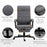 High-Back Home Office Chair, Linen Swivel Reclining Chair with Adjustable Height, Footrest and Padded Armrest for Living Room, Study, Grey