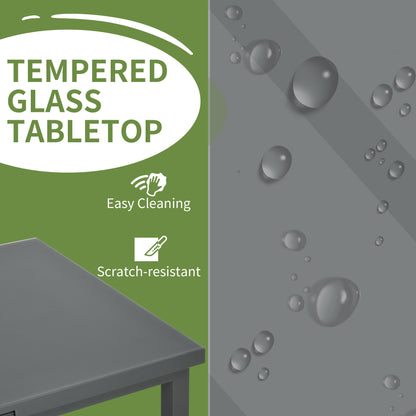 Extending Garden Table Outdoor for 6-8 People, Aluminium Frame