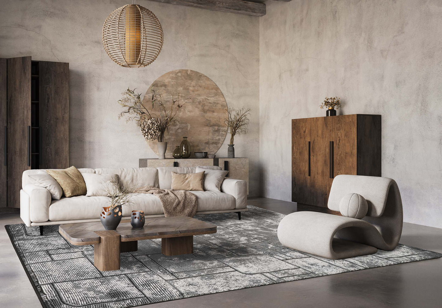 Belgravia Contemporary Rug With Velvet Feel Stylish Metallic Accents Cobble - 3 Colours Available
