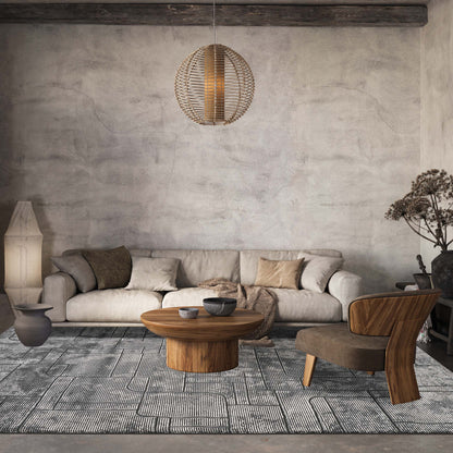 Belgravia Contemporary Rug With Velvet Feel Stylish Metallic Accents Cobble - 3 Colours Available