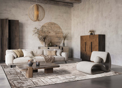 Belgravia Contemporary Rug With Velvet Feel Stylish Metallic Accents Cobble - 3 Colours Available