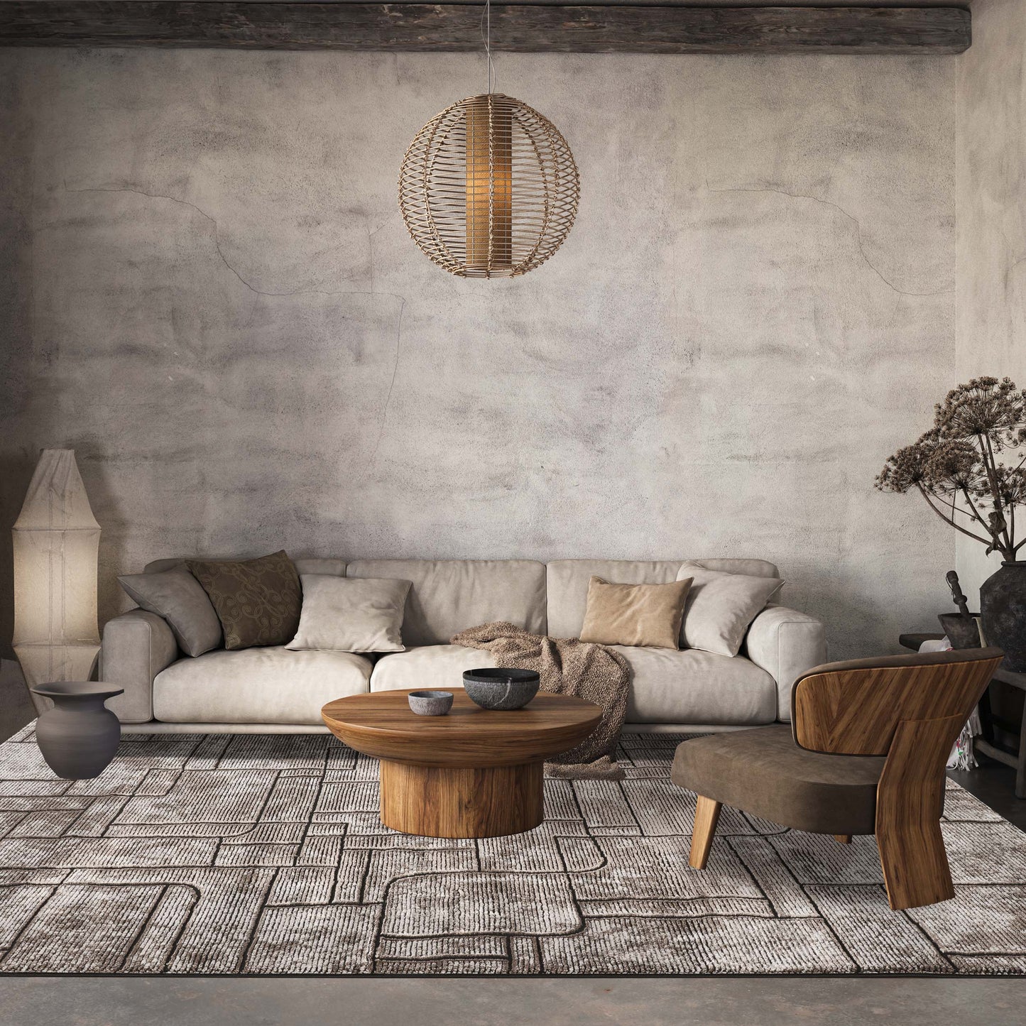 Belgravia Contemporary Rug With Velvet Feel Stylish Metallic Accents Cobble - 3 Colours Available