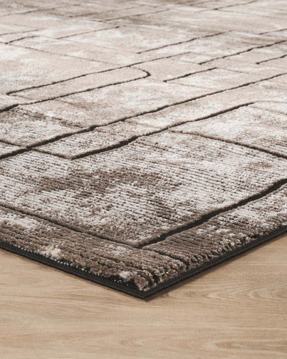 Belgravia Contemporary Rug With Velvet Feel Stylish Metallic Accents Cobble - 3 Colours Available