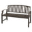 Garden Bench, Outdoor Metal Bench with Slatted Seat and Backrest, Curved Armrest, for Conservatory, Garden, Poolside, Deck, Brown