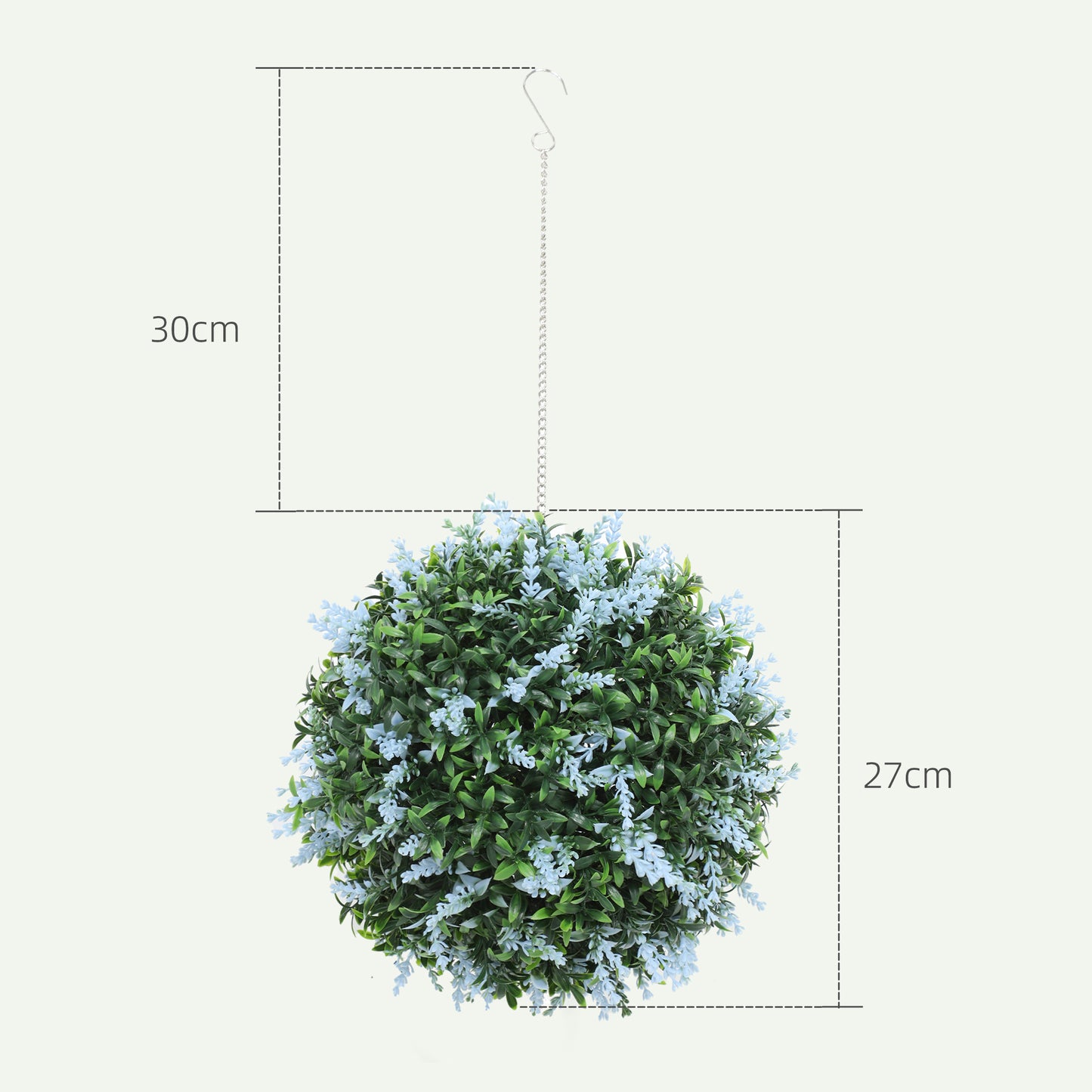 Set of 2 Artificial Plant Topiary Balls, Faux Plants, Blue