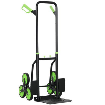Trolley Hand Trucks 6-Wheels Foldable Load Cart Steel, Green