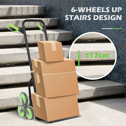 Trolley Hand Trucks 6-Wheels Foldable Load Cart Steel, Green