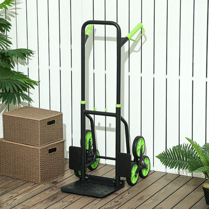 Trolley Hand Trucks 6-Wheels Foldable Load Cart Steel, Green