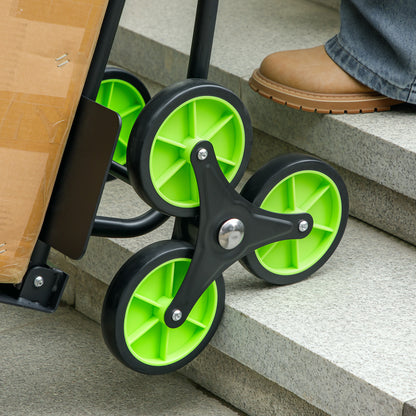 Trolley Hand Trucks 6-Wheels Foldable Load Cart Steel, Green