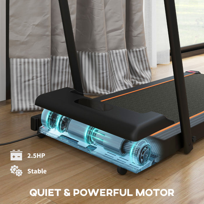 2.5HP Folding Treadmill Walking Pad w/ LED Display, No Assembly Orange