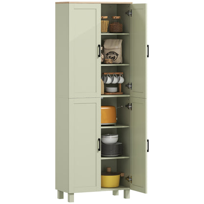 Modern Kitchen Cupboard Storage Cabinet with 6 Shelves, Green