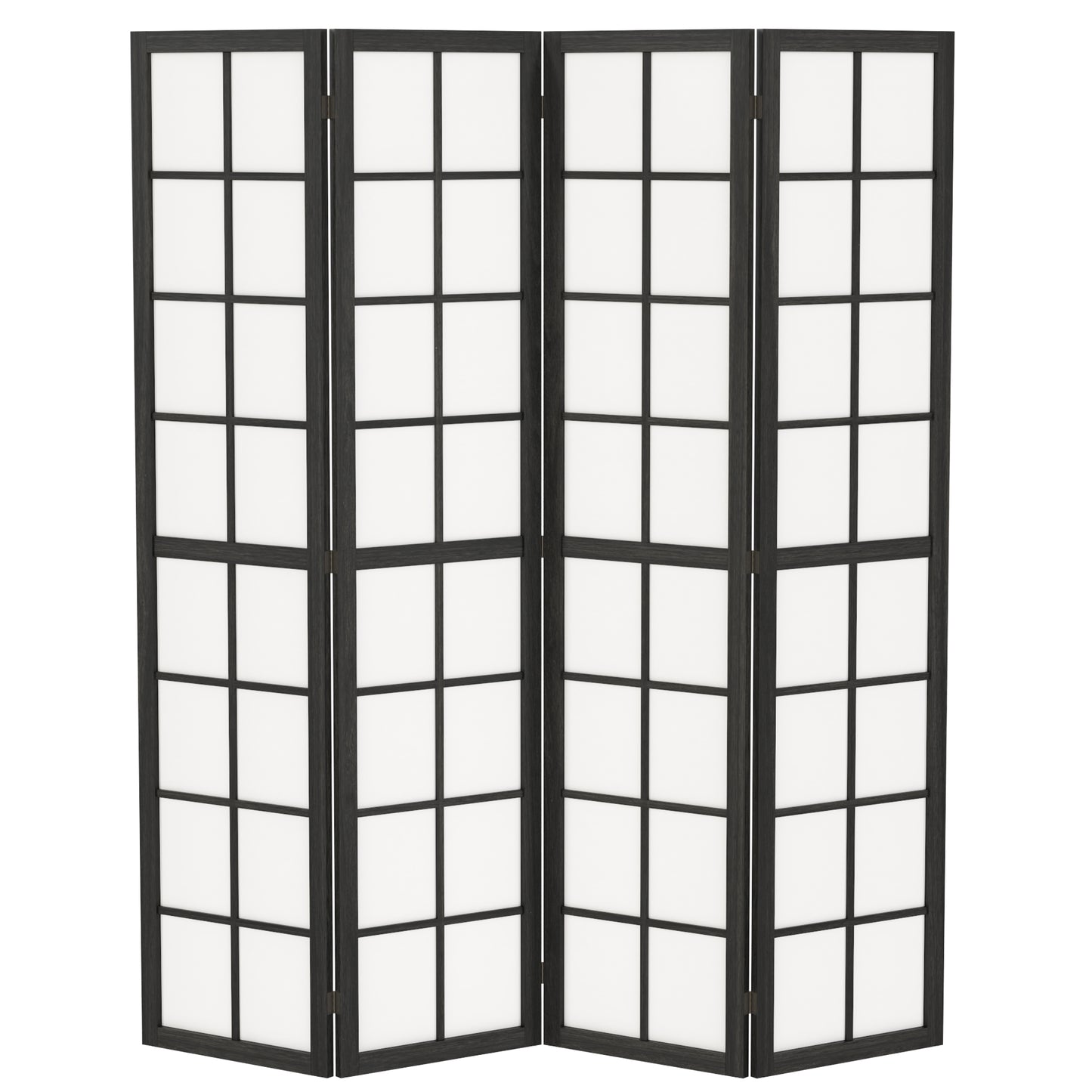4 Panel Folding Room Divider, Freestanding Privacy Screen, Indoor Room Partition for Living Room, Bedroom and Office, 160 x 170cm, Black