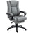 PU Leather Office Chair, Swivel Computer Chair with Footrest, Wheels, Adjustable Height, Grey