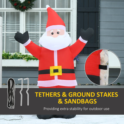 Inflatable 4ft Tall Santa Claus Xmas Decoration Airblown Welcoming Light