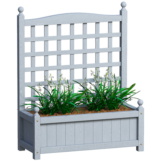 Raised Garden Bed with Trellis Garden Planters Indoor Grey