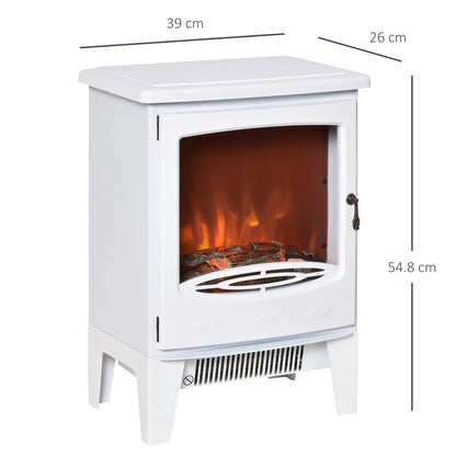 Freestanding Electric Fireplace Stove Heater W/ LED Flame Effect White