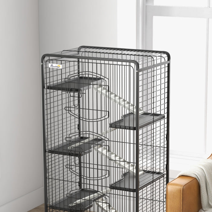 Five-Level Removable Small Animal Cage, 131cm - Black