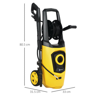 Portable Power Washer 1800W, 150 Bar, 510 L/h for Garden, Yellow