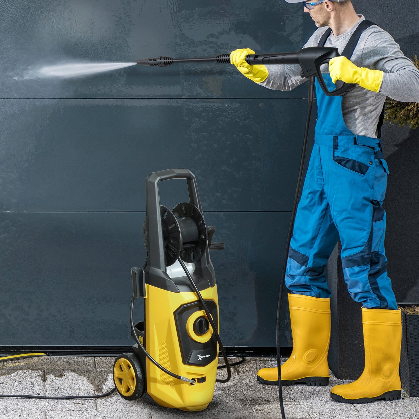 Portable Power Washer 1800W, 150 Bar, 510 L/h for Garden, Yellow