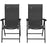 Set of 2 Outdoor Wicker Folding Chairs, Patio PE Rattan Dining Armrests Chair set with 7 Levels Adjustable Backrest, for Camping