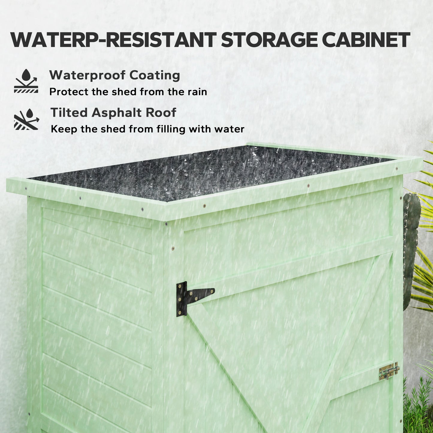 Garden Shed Outdoor Tool Storage w/ 2 Shelves 75 x 56 x115cm Green